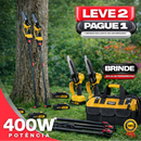 Motosserra Elétrica Portátil Com 4 Baterias 21v Bivolt + BRINDE: Bolsa de Ferramentas Multiuso - COMPRE 1 LEVE 2