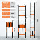 Escada Telescópica Dobrável Multifuncional de Aço Carbono + BRINDE: Bolsa De Ferramentas Multifuncional - COMPRE 1 LEVE 2